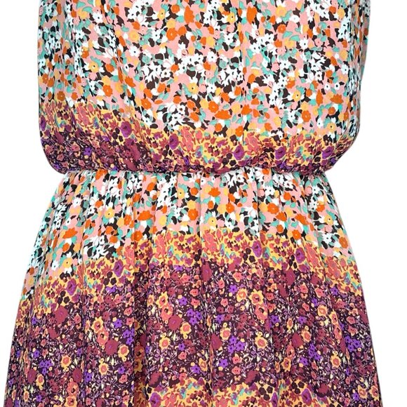 Floral Sleeveless Mini Dress Large Boho Halter Neck Sundress Festival Garden - Picture 5 of 16